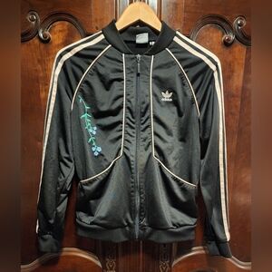 ADIDAS - Vintage Pink and Black Floral Track Jacket